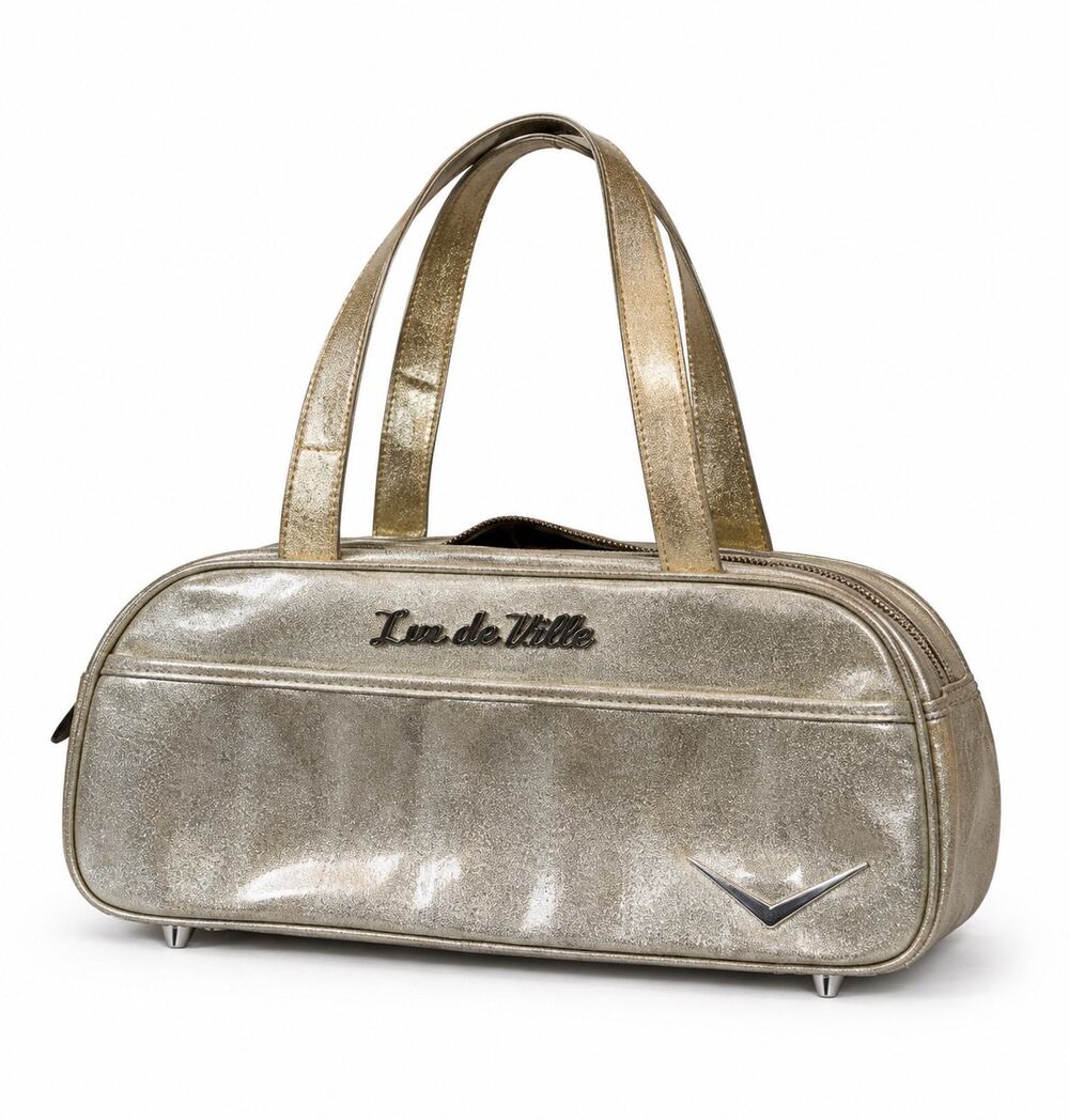 Lux De Ville Silver Glitter Purse – Distressed Wear with Color Fading